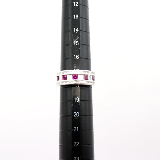 Damiani Ring 750 K18WG%, Ruby % Purple Silver Women Used Authentic