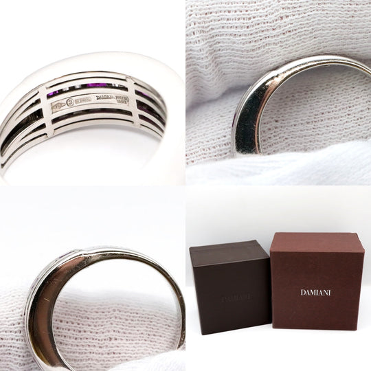 Damiani Ring 750 K18WG%, Ruby % Purple Silver Women Used Authentic