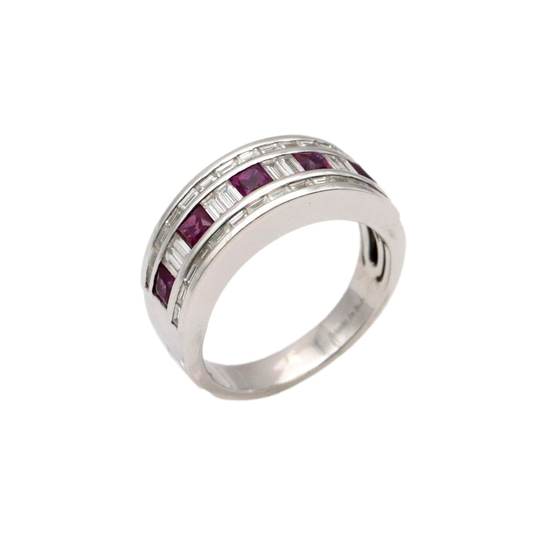 Damiani Ring 750 K18WG%, Ruby % Purple Silver Women Used Authentic
