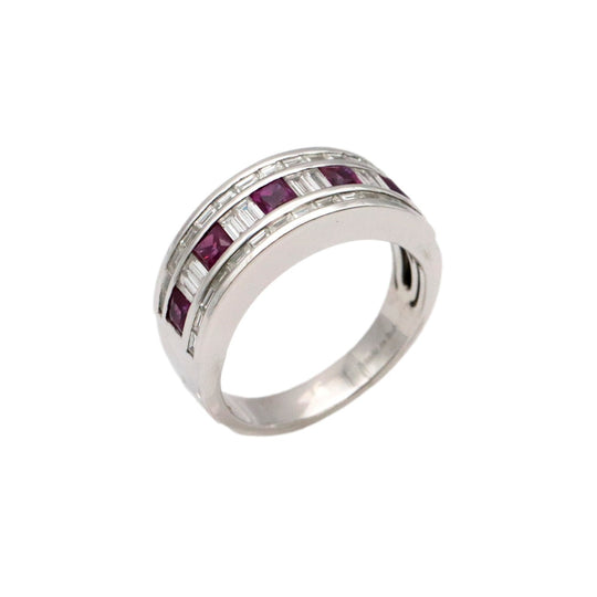 Damiani Ring 750 K18WG%, Ruby % Purple Silver Women Used Authentic