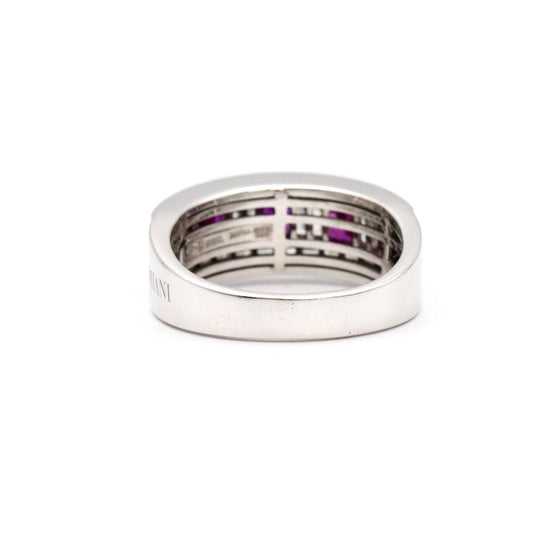 Damiani Ring 750 K18WG%, Ruby % Purple Silver Women Used Authentic