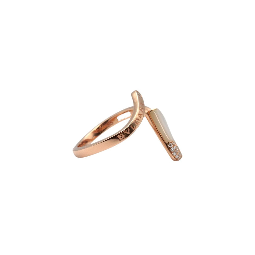 BVLGARI Ring Diamond, AU750 K18PG Pink gold Women Used Authentic