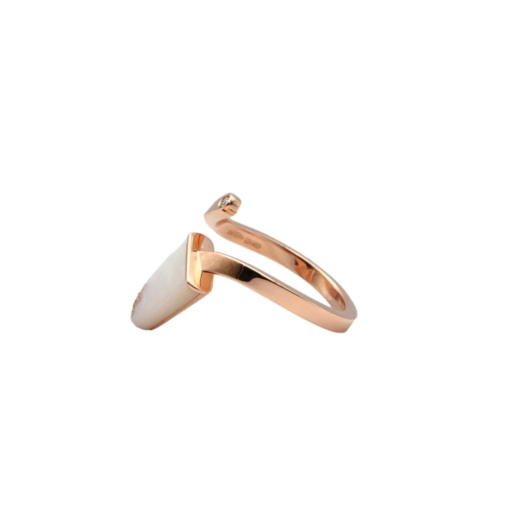 BVLGARI Ring Diamond, AU750 K18PG Pink gold Women Used Authentic