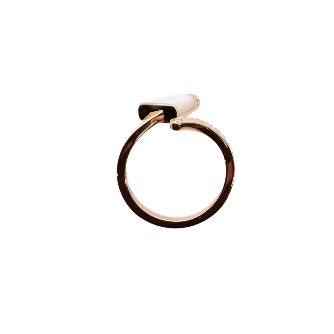BVLGARI Ring Diamond, AU750 K18PG Pink gold Women Used Authentic