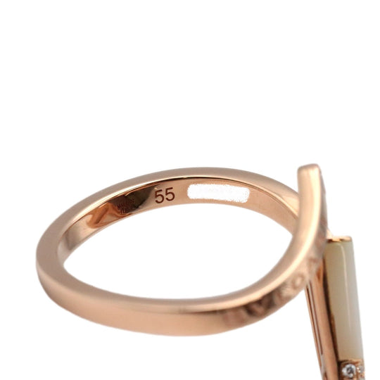BVLGARI Ring Diamond, AU750 K18PG Pink gold Women Used Authentic