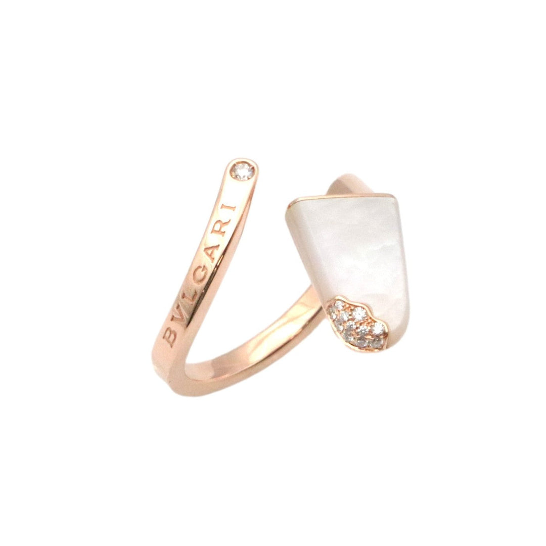 BVLGARI Ring Diamond, AU750 K18PG Pink gold Women Used Authentic