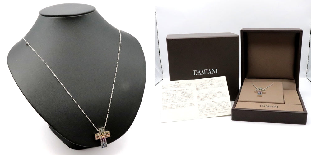 Damiani Necklace Sapphire%, 750 K18WG% Multi Women Used Authentic