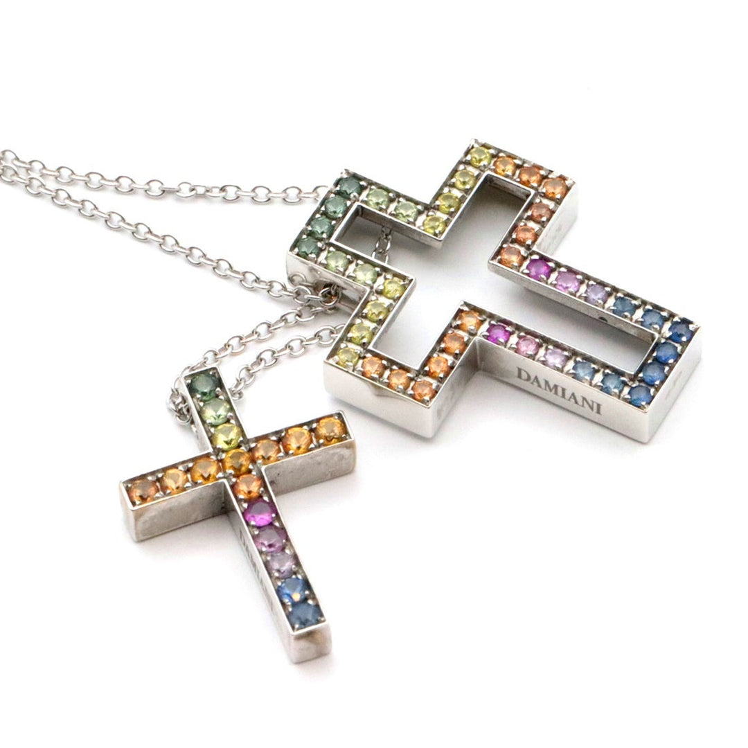 Damiani Necklace Sapphire%, 750 K18WG% Multi Women Used Authentic