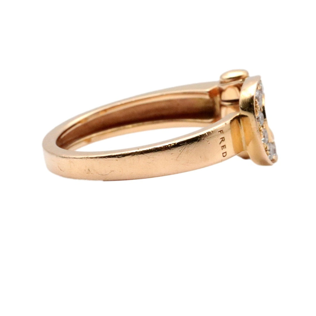 FRED Ring Diamond, Au750 K18PG gold Women 50 Used Authentic