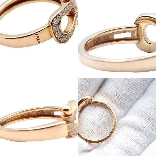 FRED Ring Diamond, Au750 K18PG gold Women 50 Used Authentic