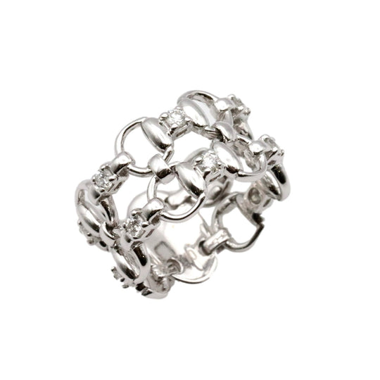 GUCCI Ring Diamond, 750 K18WG Silver Women Used Authentic