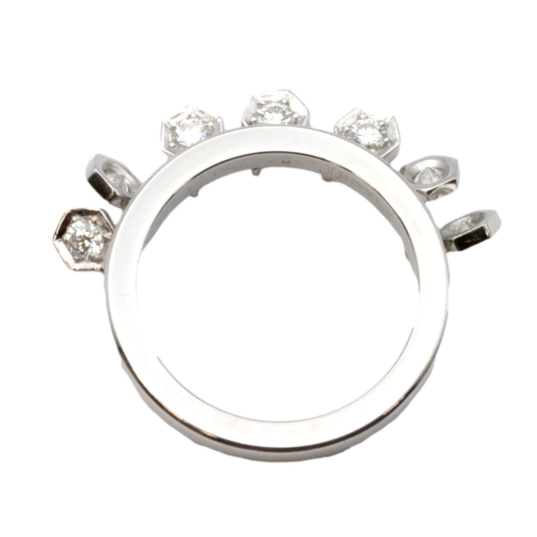 PIAGET Ring K18WG, Diamond Silver Women Used Authentic