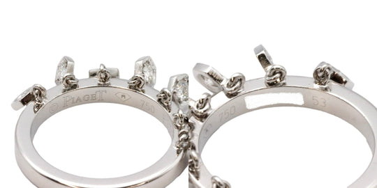 PIAGET Ring K18WG, Diamond Silver Women Used Authentic