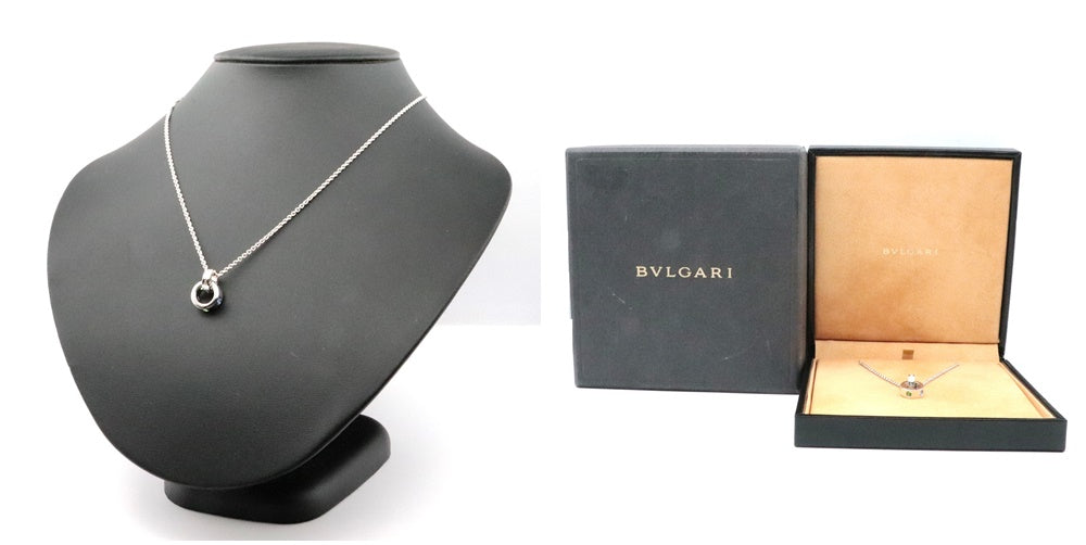 BVLGARI Necklace Au750 K18WG, Sapphire Silver Women Used Authentic