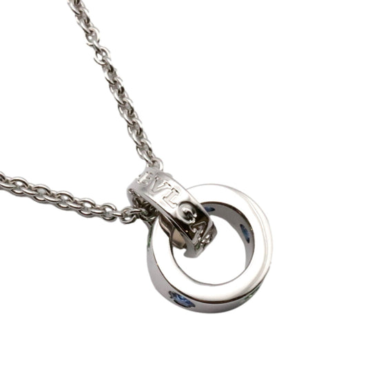 BVLGARI Necklace Au750 K18WG, Sapphire Silver Women Used Authentic