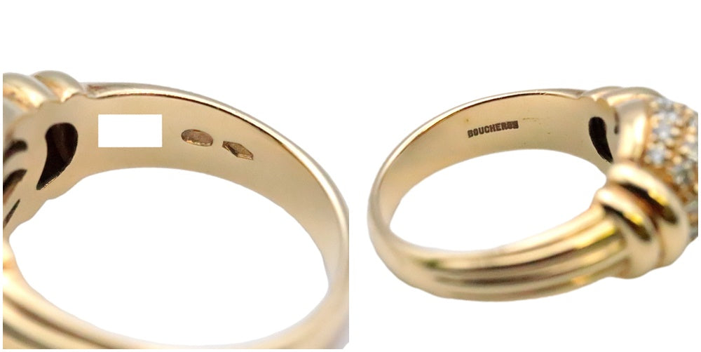 Boucheron Ring K18YG, Diamond gold Women Used Authentic