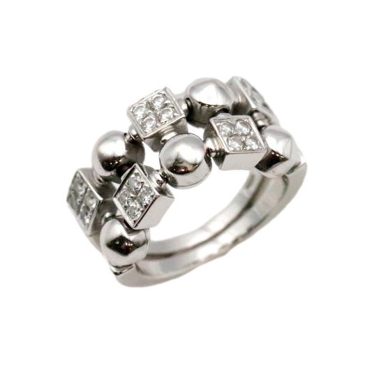 BVLGARI Ring 750 K18WG, diamond Silver Women Used Authentic