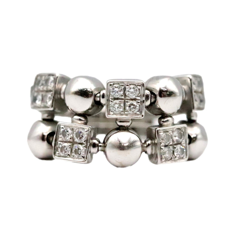 BVLGARI Ring 750 K18WG, diamond Silver Women Used Authentic