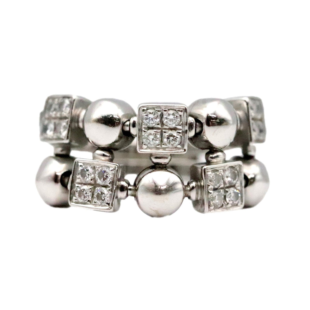 BVLGARI Ring 750 K18WG, diamond Silver Women Used Authentic
