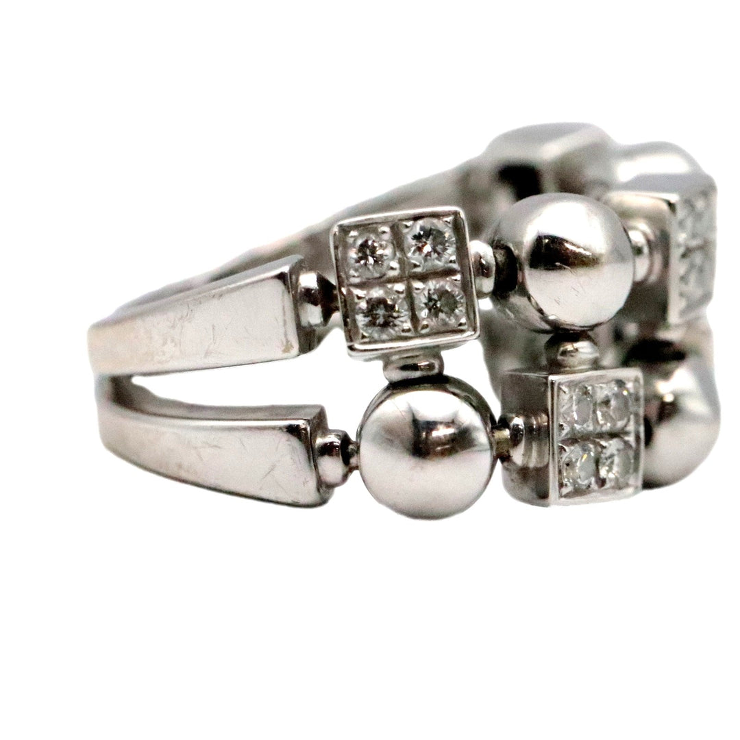 BVLGARI Ring 750 K18WG, diamond Silver Women Used Authentic