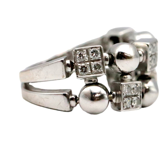 BVLGARI Ring 750 K18WG, diamond Silver Women Used Authentic