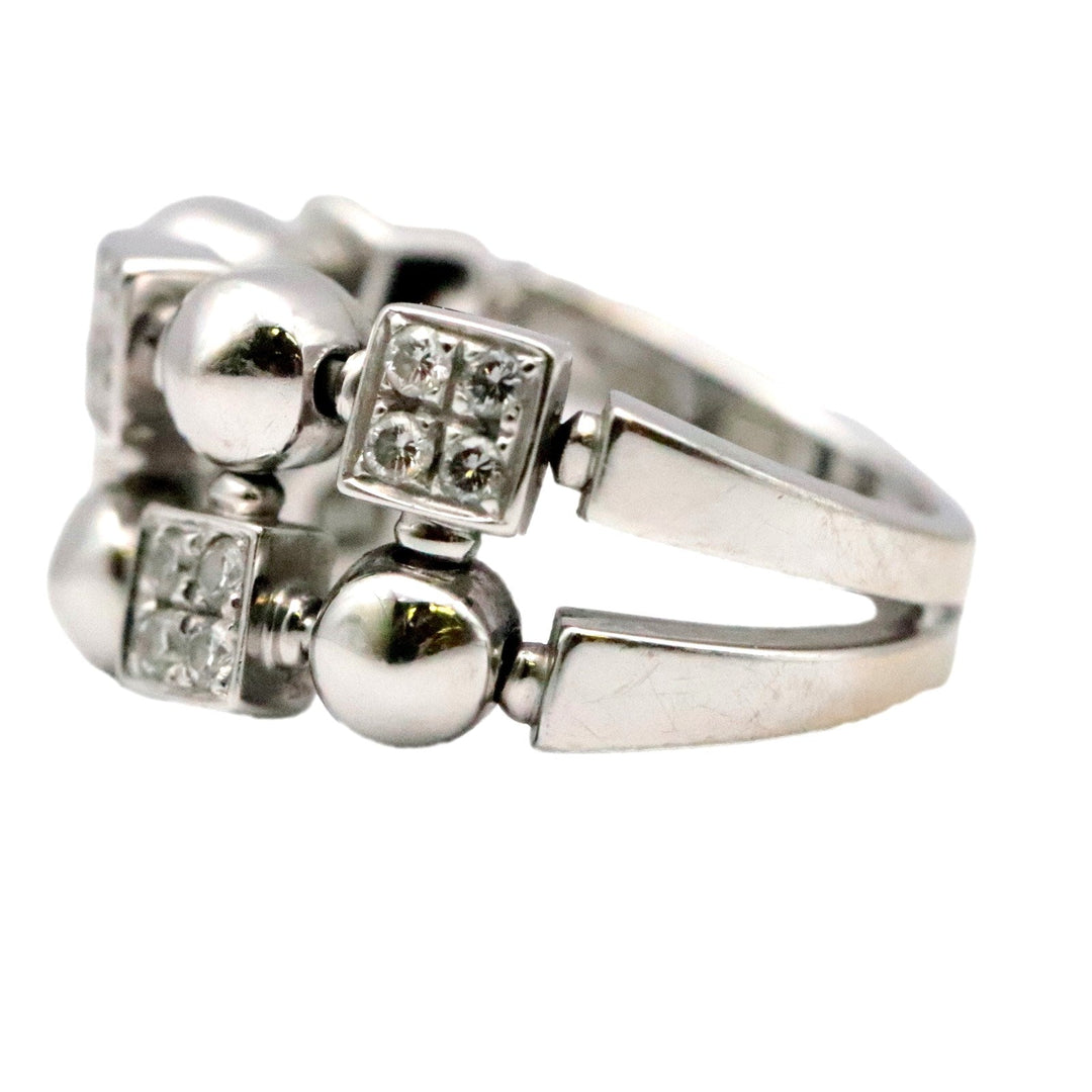 BVLGARI Ring 750 K18WG, diamond Silver Women Used Authentic