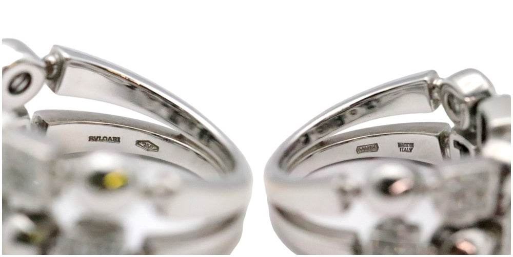 BVLGARI Ring 750 K18WG, diamond Silver Women Used Authentic