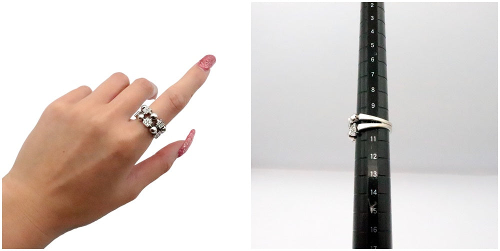 BVLGARI Ring 750 K18WG, diamond Silver Women Used Authentic