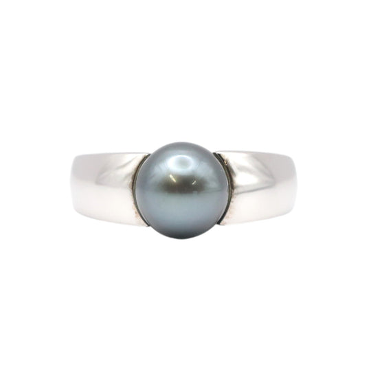 Boucheron Ring 750 K18WG, pearl Silver Women Used Authentic