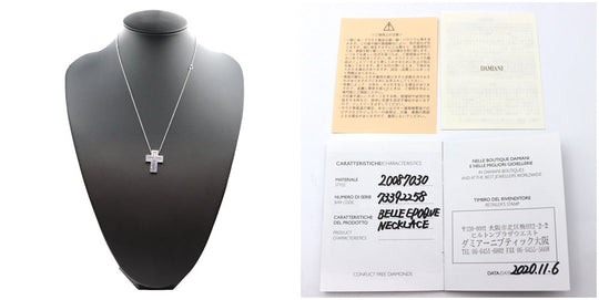 Damiani Necklace 750%, K18WG%, sapphire, diamond Blue clear Women Used Authentic