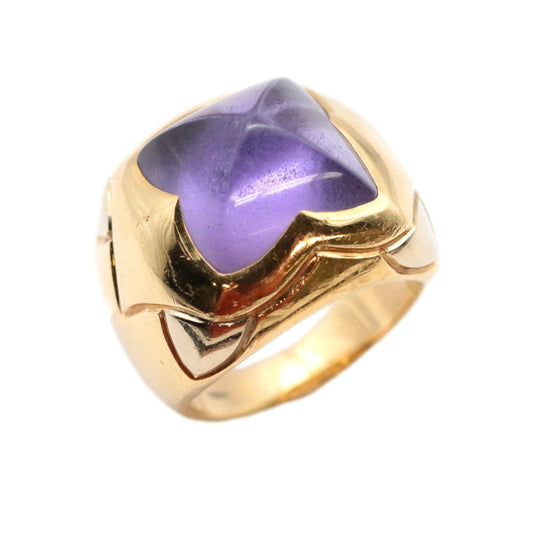 BVLGARI Ring 750%, K18YG%, Amethyst purple Women Used Authentic