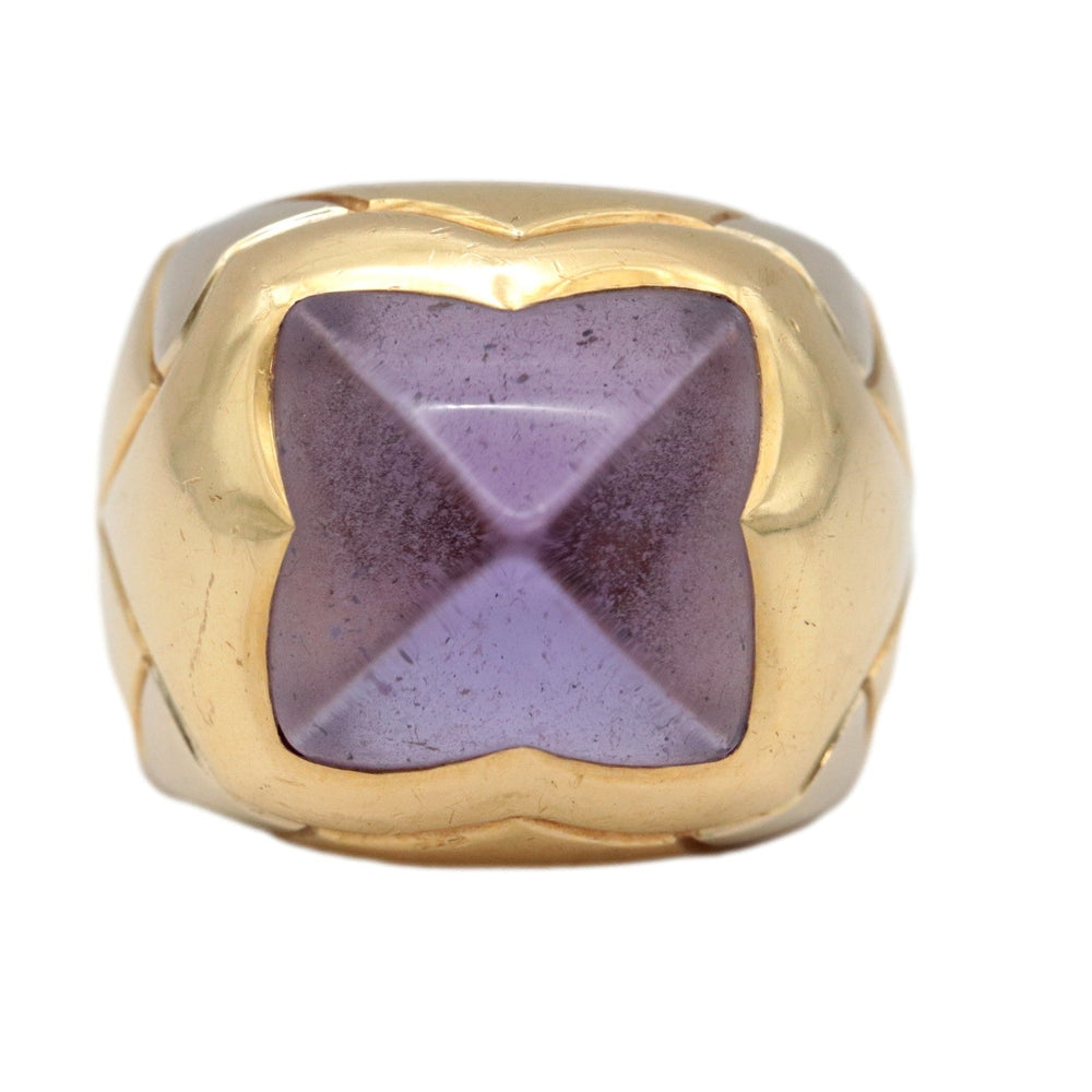 BVLGARI Ring 750%, K18YG%, Amethyst purple Women Used Authentic