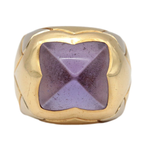BVLGARI Ring 750%, K18YG%, Amethyst purple Women Used Authentic