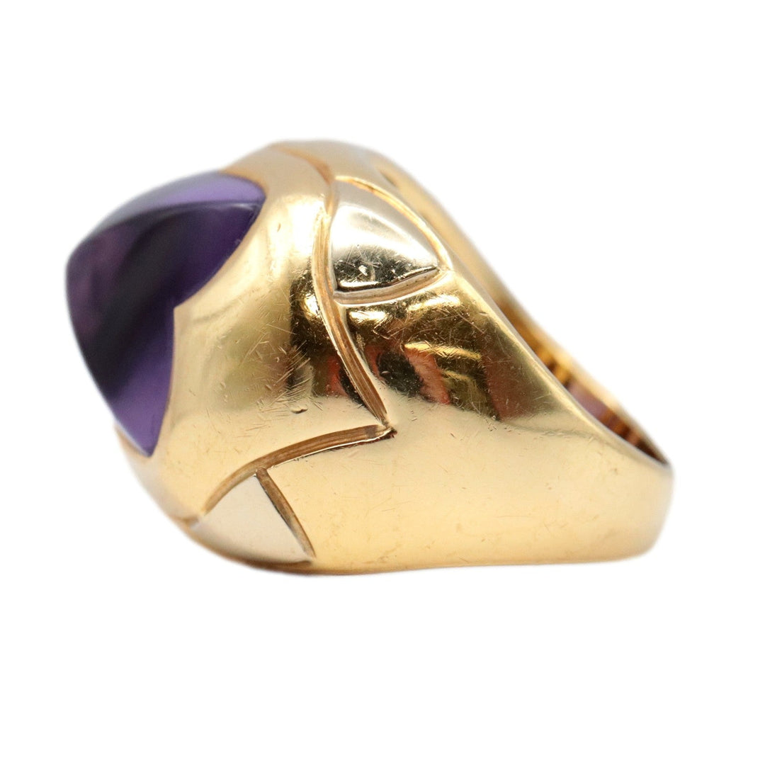 BVLGARI Ring 750%, K18YG%, Amethyst purple Women Used Authentic