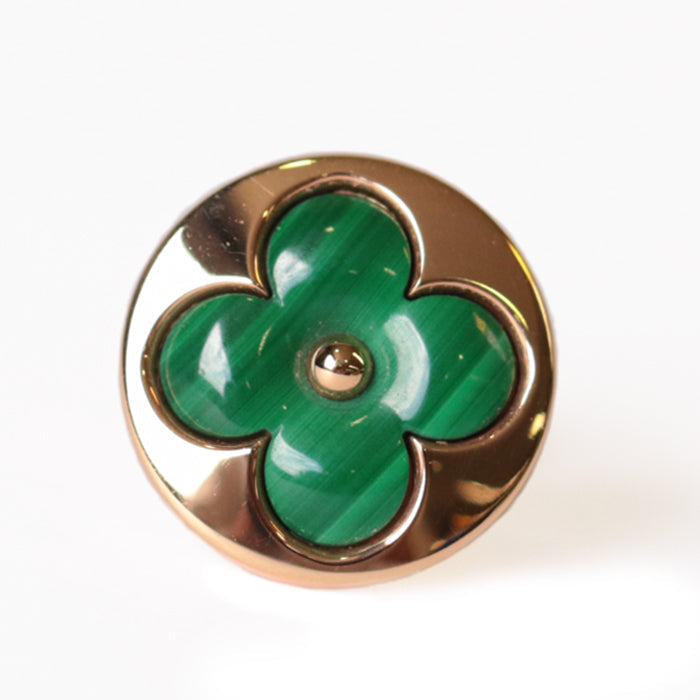 LOUIS VUITTON Pierce K18PG, Au750, Malachite, K18PG Green, Gold For one ear Sun Blossom Pierce BB Women Used Authentic