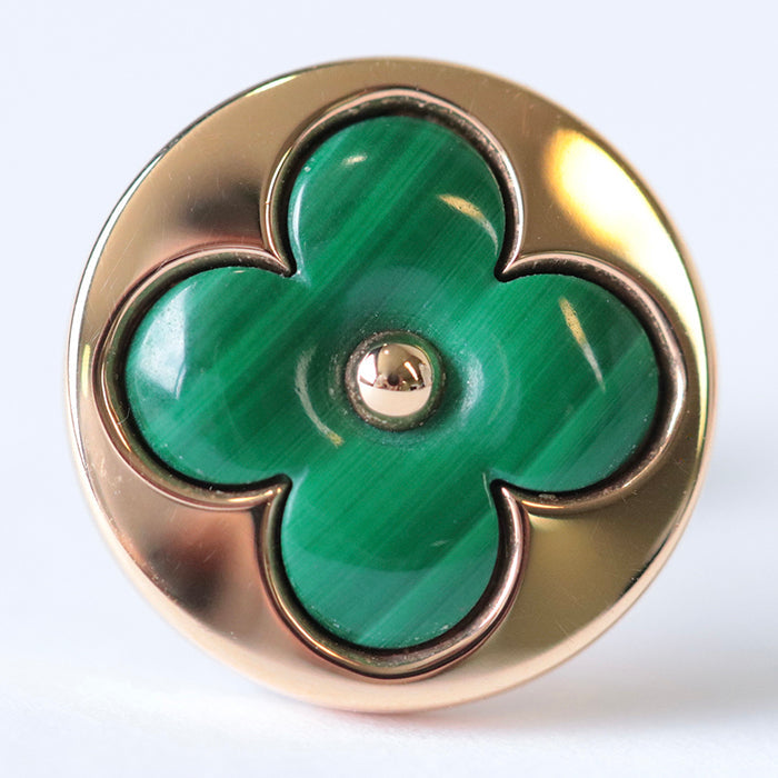 LOUIS VUITTON Pierce K18PG, Au750, Malachite, K18PG Green, Gold For one ear Sun Blossom Pierce BB Women Used Authentic