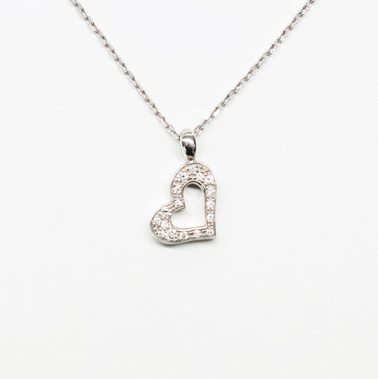 PIAGET Necklace K18WG, Diamond, K18WG Clear, Silver Limelight Heart Necklace Women Used Authentic
