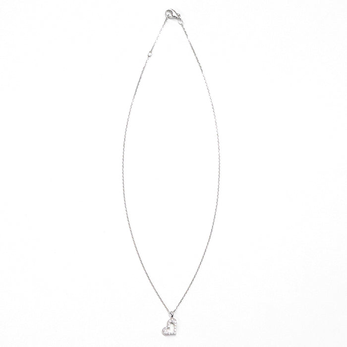 PIAGET Necklace K18WG, Diamond, K18WG Clear, Silver Limelight Heart Necklace Women Used Authentic