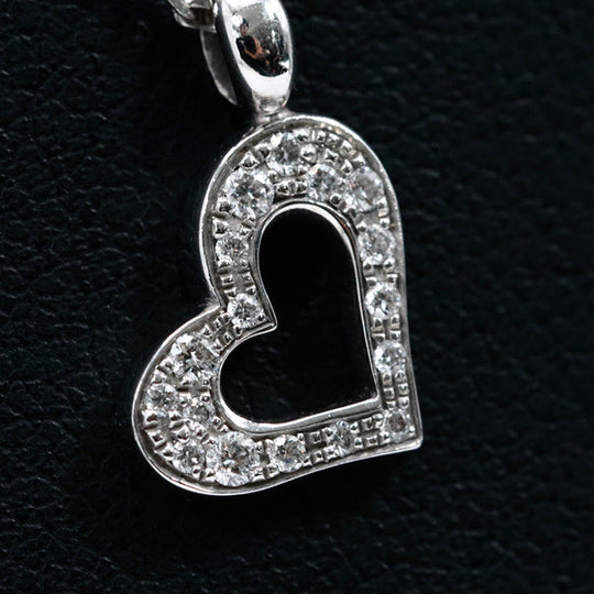 PIAGET Necklace K18WG, Diamond, K18WG Clear, Silver Limelight Heart Necklace Women Used Authentic