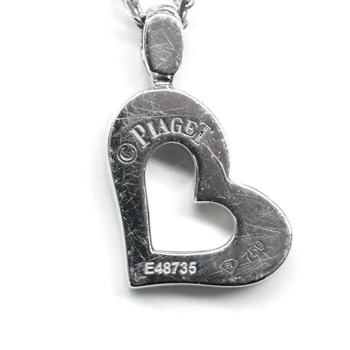 PIAGET Necklace K18WG, Diamond, K18WG Clear, Silver Limelight Heart Necklace Women Used Authentic