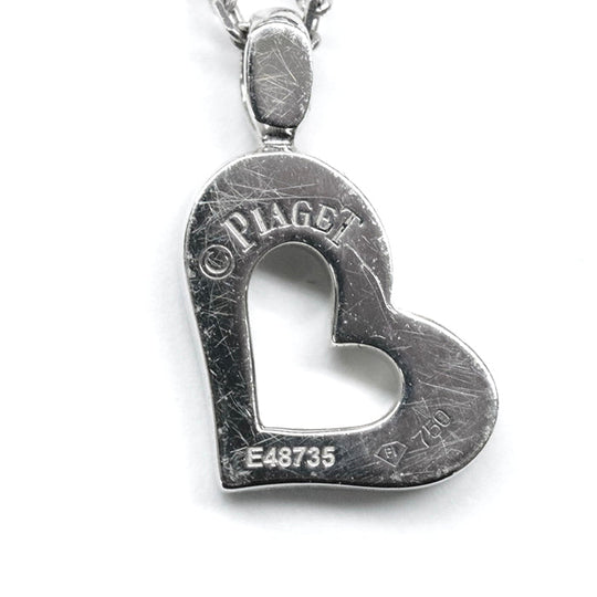 PIAGET Necklace K18WG, Diamond, K18WG Clear, Silver Limelight Heart Necklace Women Used Authentic