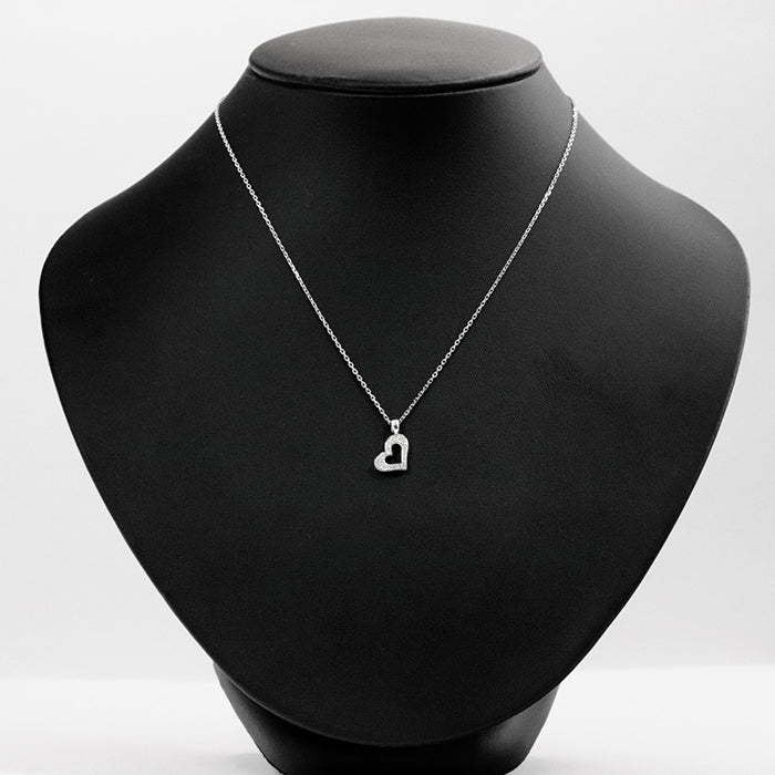 PIAGET Necklace K18WG, Diamond, K18WG Clear, Silver Limelight Heart Necklace Women Used Authentic
