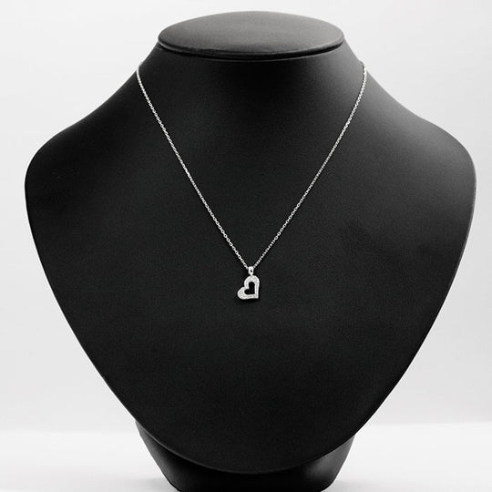 PIAGET Necklace K18WG, Diamond, K18WG Clear, Silver Limelight Heart Necklace Women Used Authentic