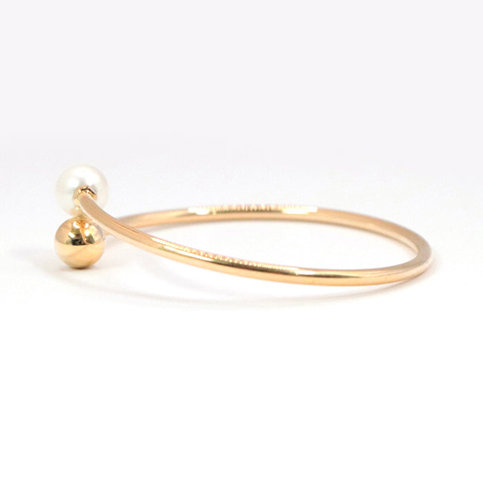 TIFFANY&Co. Bangle K18PG Au750, Pearl gold Hardware Pearl Ball Women Used Authentic