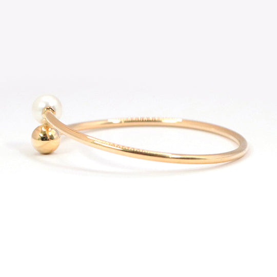 TIFFANY&Co. Bangle K18PG Au750, Pearl gold Hardware Pearl Ball Women Used Authentic