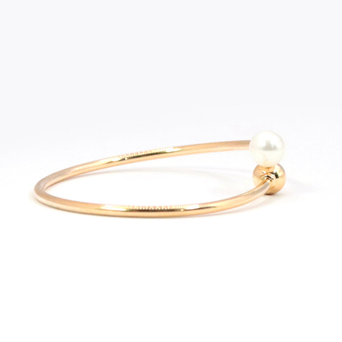 TIFFANY&Co. Bangle K18PG Au750, Pearl gold Hardware Pearl Ball Women Used Authentic