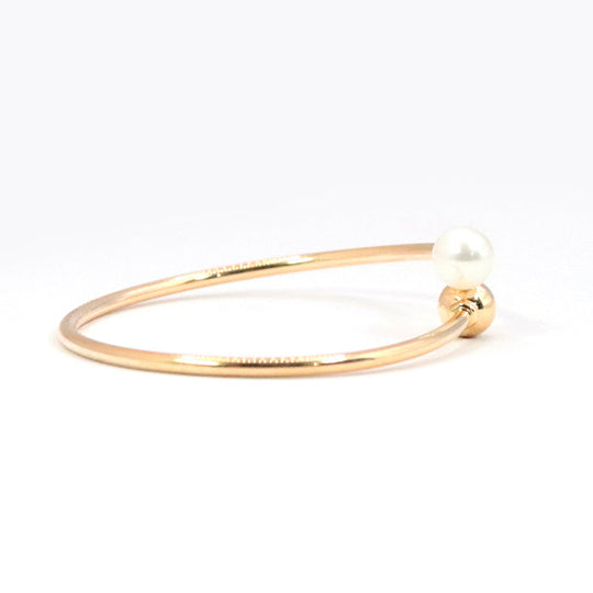 TIFFANY&Co. Bangle K18PG Au750, Pearl gold Hardware Pearl Ball Women Used Authentic