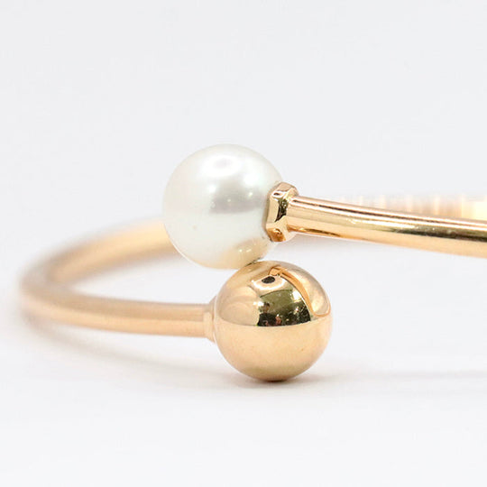 TIFFANY&Co. Bangle K18PG Au750, Pearl gold Hardware Pearl Ball Women Used Authentic