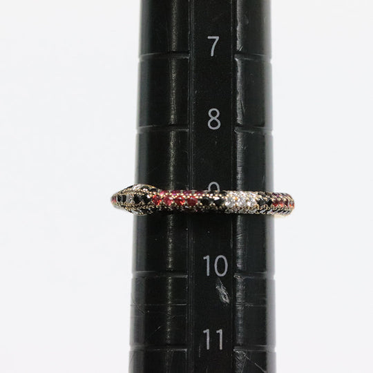 GUCCI Ring 526576 J8540 8000 Au750, K18YG, K18YG, Topaz, Diamond multicolor Black Diamond , Red Sapphire Ouroboros Ring Women Used Authentic