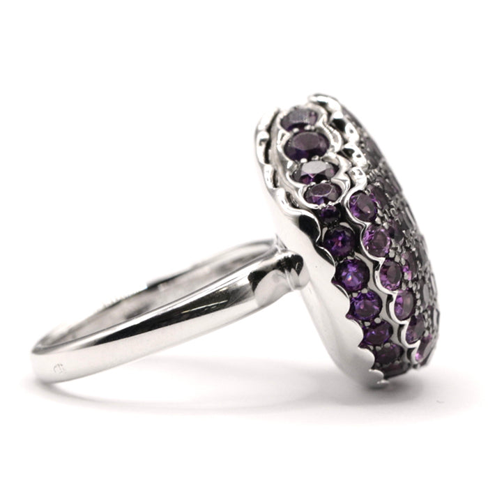 Boucheron Ring Au750%, K18WG%, K18WG, Amethyst purple Women 50 Used Authentic